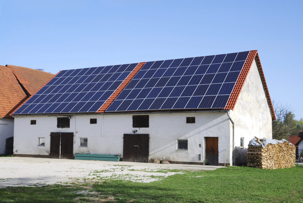 Solar panels on agricultural buildings